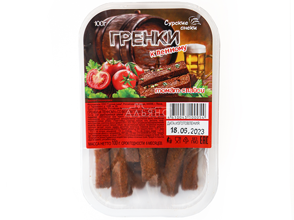 Сурские гренки Томат спайси (100 гр) в Новомосковске