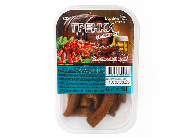 Сурские гренки Камчатский краб (100 гр) в Новомосковске
