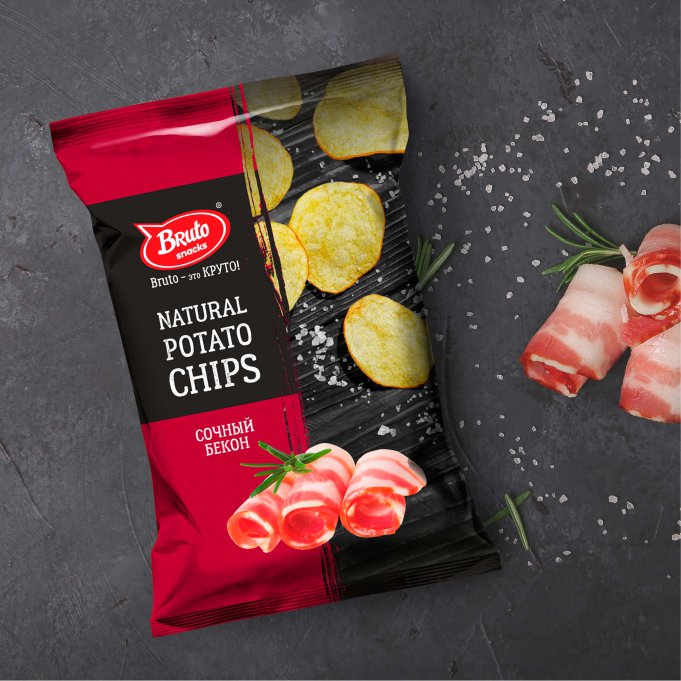 Картофель «Бруто» со вкусом бекона 130 гр. в Новомосковске