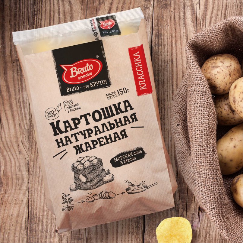 Картофель «Бруто» с солью 130 гр. в Новомосковске